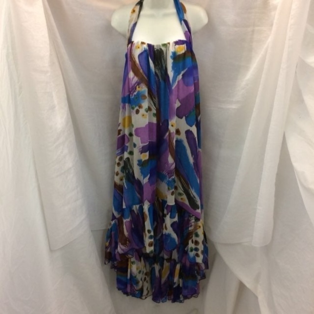 Multicolor Halter Maxi Dress